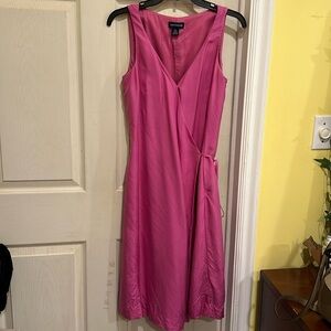 Ann Taylor sleeveless silk wrap dress